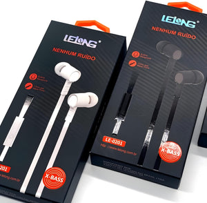 Fone de Ouvido Com Fio P3 Nenhum Ruído X-Bass Lelong LE-0201