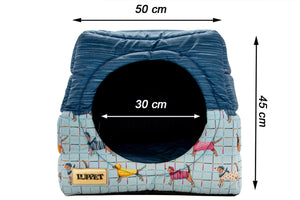 Cama Iglu e Toca Para Cachorro Impermeavel Luppet Azul Pets Tamanho:G