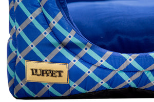 Cama Iglu e Toca Para Cachorro Luppet Luxo Azul Geométrico Tamanho:M