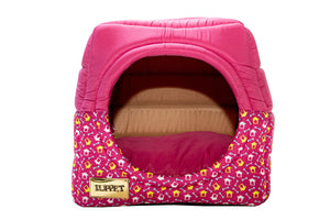 Cama Iglu e Toca Para Cachorro Luxo Luppet Rosa Casinha Tamanho:M