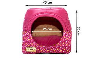 Cama Iglu e Toca Para Cachorro Luxo Luppet Rosa Casinha Tamanho:M