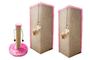 Kit 2 Arranhadores Canto de Sofá e Arranhador Bolinha Para Gatos Sustentável Lup