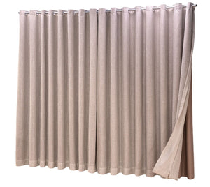 Cortina Blackout com linho 6,00x2,70 Para Varão Simples Cor:Avelã