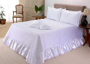 Kit de Colcha Cobre leito Athena Casal Queen 05 peças Branco