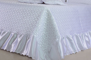 Kit de Colcha Cobre leito Athena Casal Queen 05 peças Branco