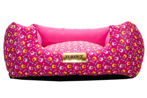 Cama Quadrada para Cachorro ou Gato Luppet Luxo Rosa Ossinho Tamanho:GG