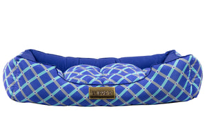 Cama Retangular para Cachorro ou Gato Luppet Azul Geométrico
