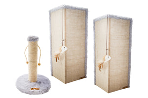 Kit 2 Arranhadores Canto de Sofá e Arranhador Bolinha Para Gatos Sustentável Lup