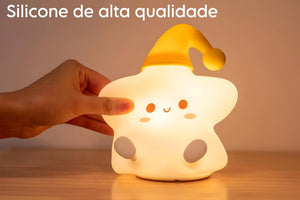 Luminária Infantil Abajur Siliconado Estrela Luz Quente LE-5863