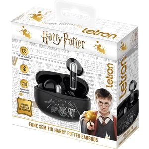 Fone de Ouvido Bluetooth Hogwarts Harry Potter Letron Preto