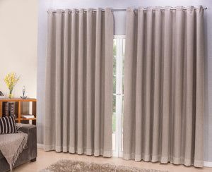 Cortina Blackout com linho 6,00x2,70 Para Varão Simples Cor:Avelã
